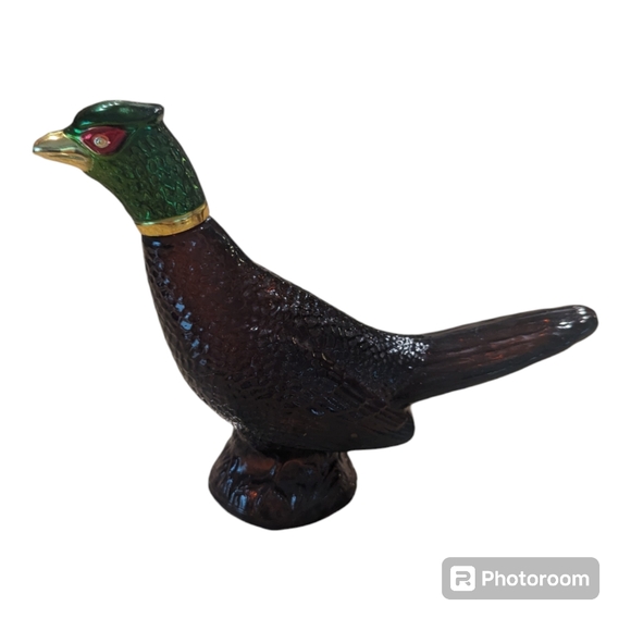 Vintage Avon Pheasant Leather After Shave Glass Decanter 5 oz Empty - Picture 3 of 5